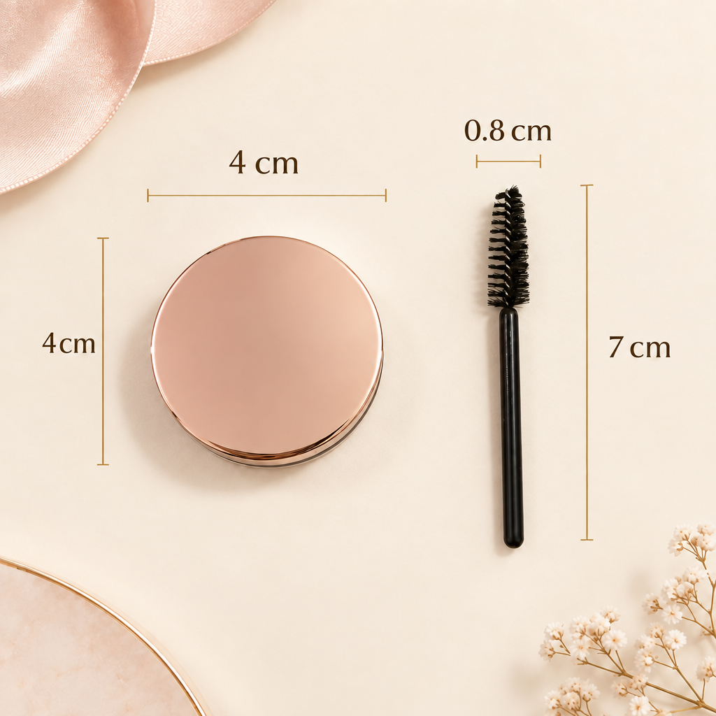 Brow gel size guide with unbranded cap