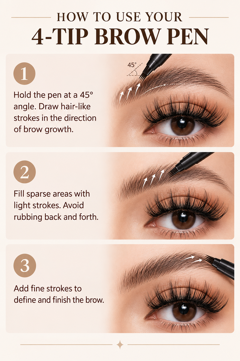 Waterproof 4-Tip Brow Pen